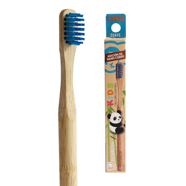 Cepillo de Dientes de Bambú Suave Niño Azul