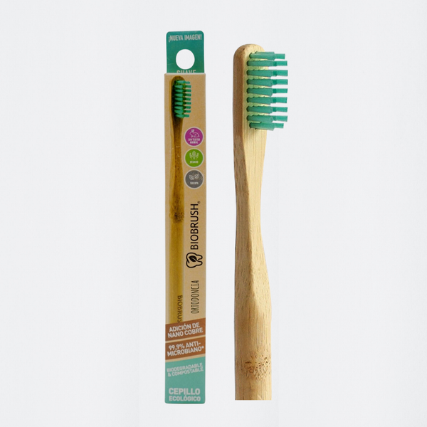 Cepillo de Dientes de Bambú Ortodoncia Suave Menta