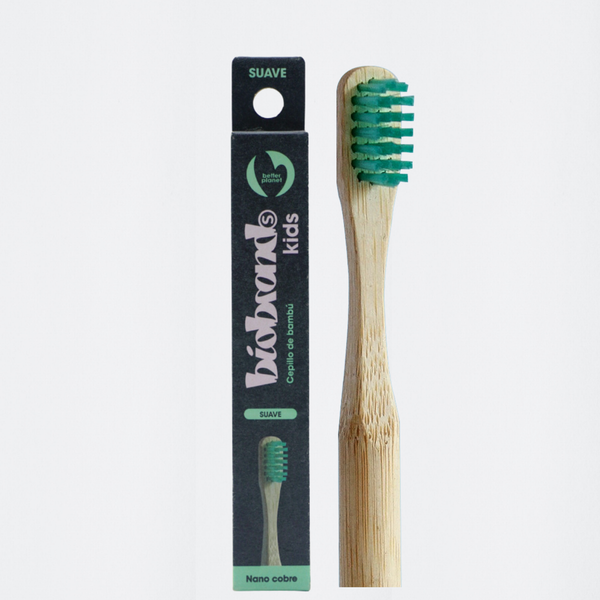 Cepillo de Dientes de Bambú Suave Niño Menta