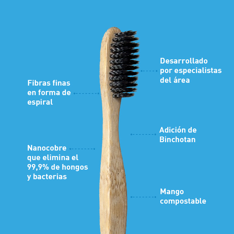 Tripack Cepillo de Dientes de Bambú Pro Spiral Suave