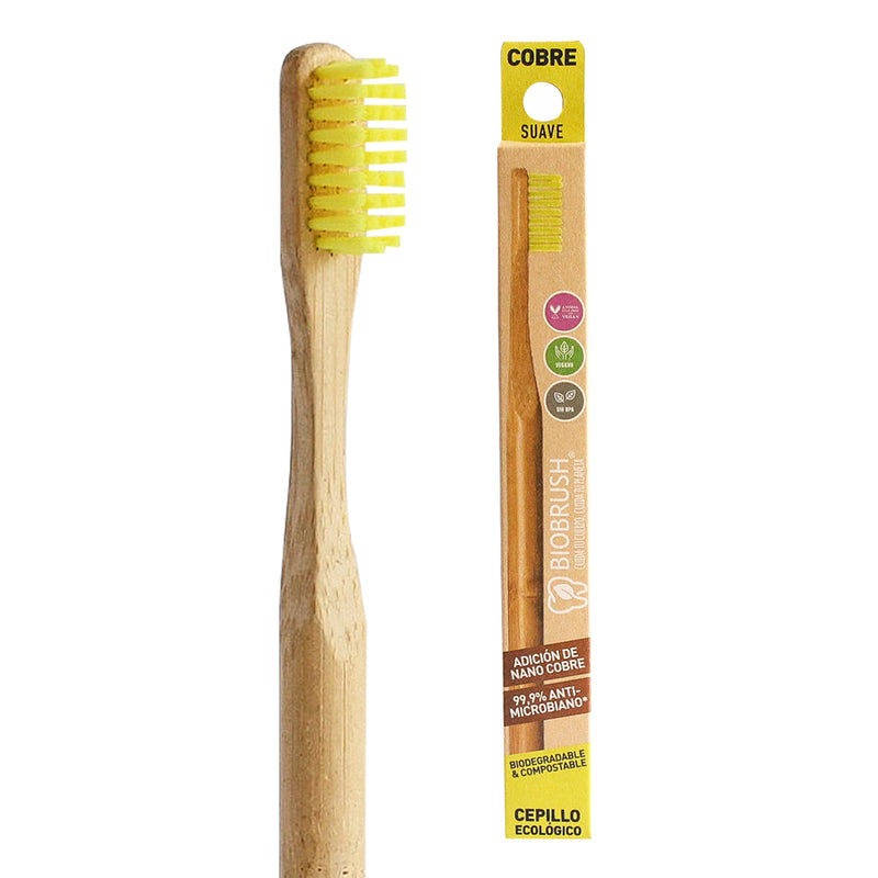 Cepillo de Dientes de Bambú Suave Amarillo