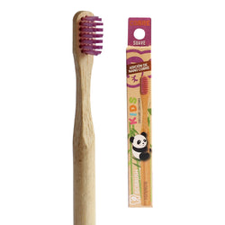 Cepillo de Dientes de Bambú Suave Niño Morado