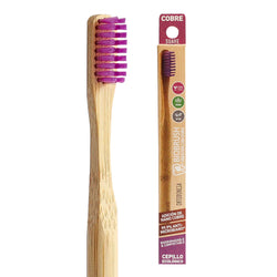 Cepillo de Dientes de Bambú Ortodoncia Suave Morado