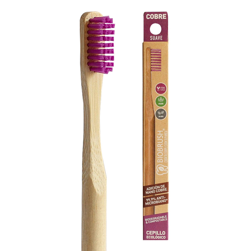 Cepillo de Dientes de Bambú Suave Morado