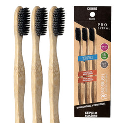 Tripack Cepillo de Dientes de Bambú Pro Spiral Suave