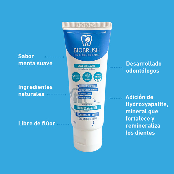 Pack 3 Pastas Dentales Naturales Menta S/Flúor Hydrox. (HA) 100 gr