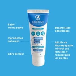 Pack 6 Pastas Dentales Naturales Menta S/Flúor Hydrox. (HA) 100 gr
